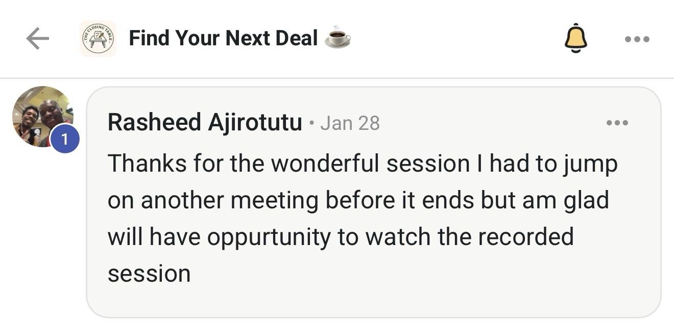Community feedback